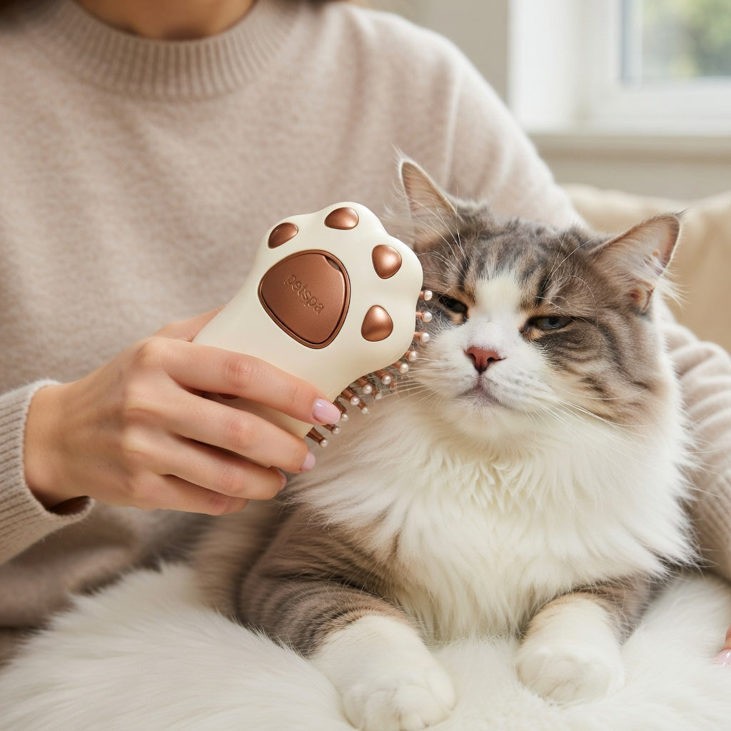 Pet Steam Grooming Brush for Gentle Coat Care